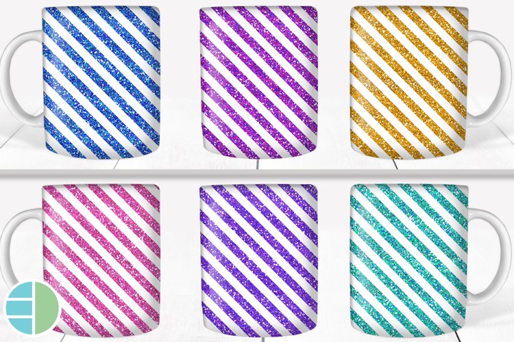 Stripes Mug - Stripe Pattern Mug Wrap Sublimation Bundle