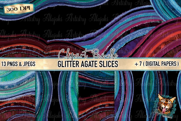 Enhance your crafting with the Glitter Agate Clipart Bundle - Perfect for sublimation and waterslide projects. Includes 13 PNGs and 7 digital paper textures for DIY home decor, personalized gifts, and more.