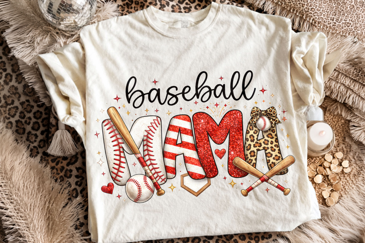 Baseball Mama Leopard PNG, Baseball Game Day PNG, Sports Mom