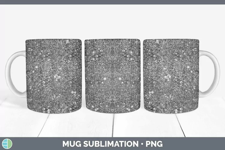 Glitter Black Mug Wrap Sublimation Coffee Cup Designs