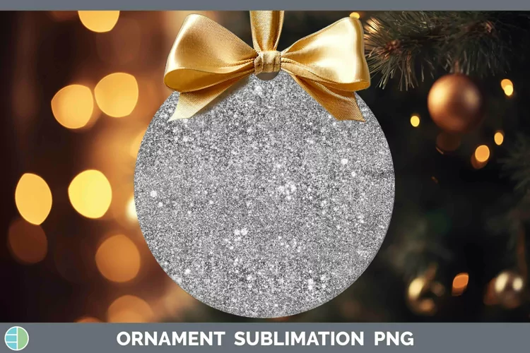 Glitter Black Ornament Sublimation Bauble Designs