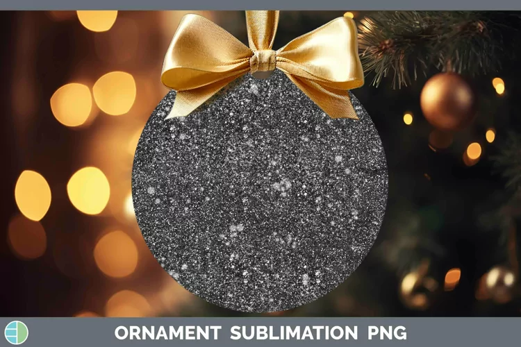Glitter Black Ornament Sublimation Bauble Designs
