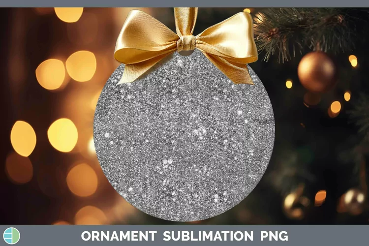 Glitter Black Ornament Sublimation Bauble Designs