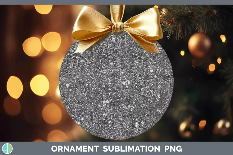 Glitter Black Ornament Sublimation Bauble Designs