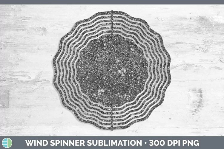 Glitter Black Wind Spinner Sublimation Spinner Designs