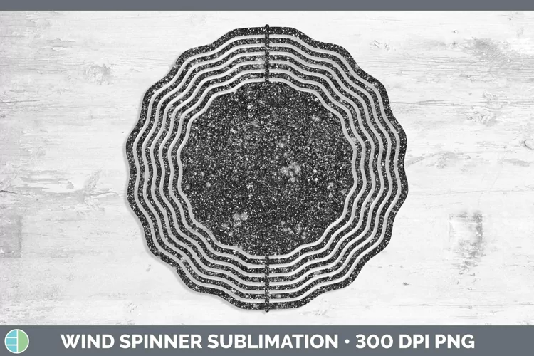 Glitter Black Wind Spinner Sublimation Spinner Designs