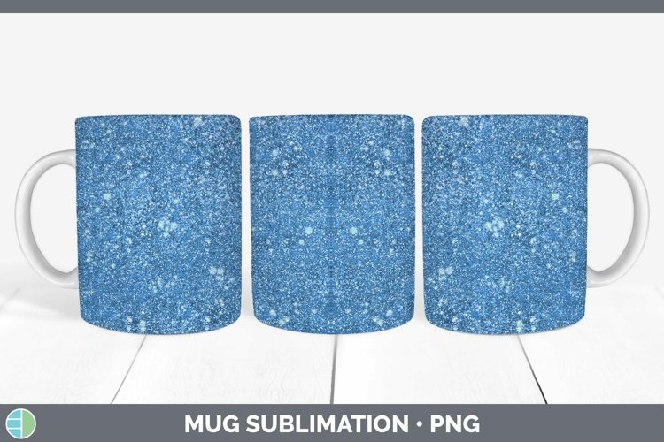 Glitter Blue Mug Wrap Sublimation Coffee Cup Designs
