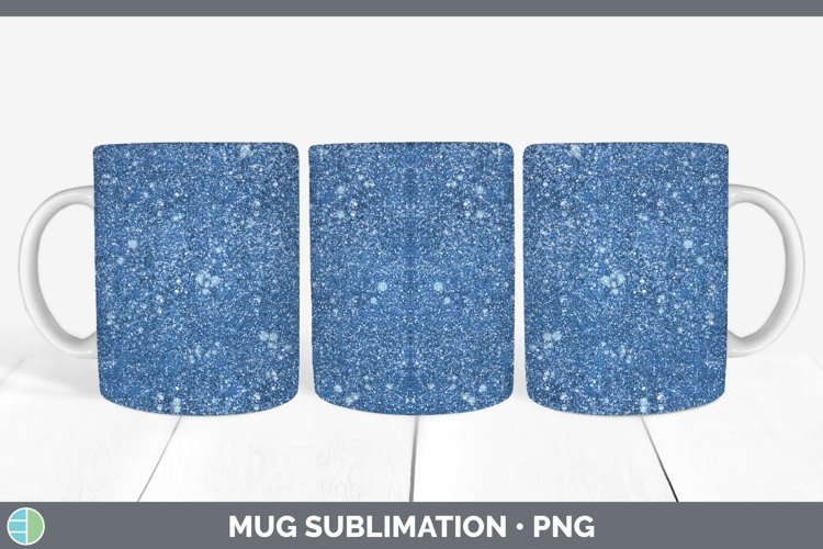 Glitter Blue Mug Wrap Sublimation Coffee Cup Designs