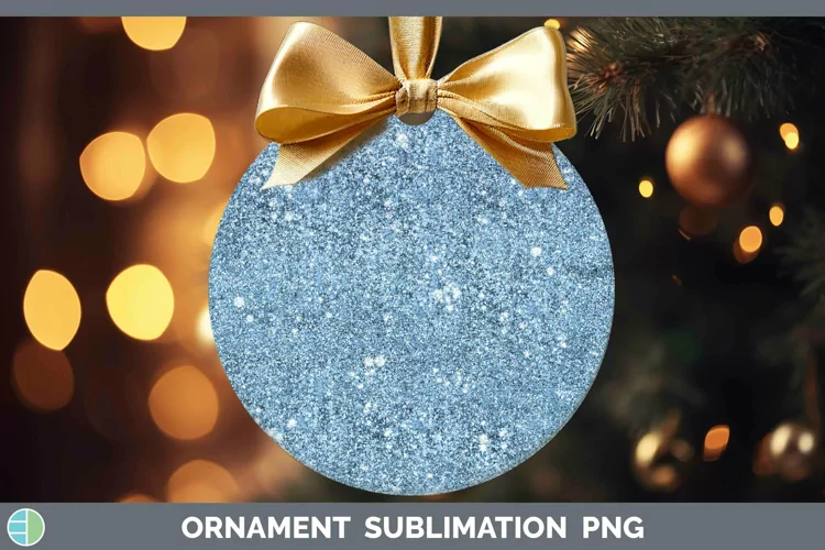 Glitter Blue Ornament Sublimation Bauble Designs