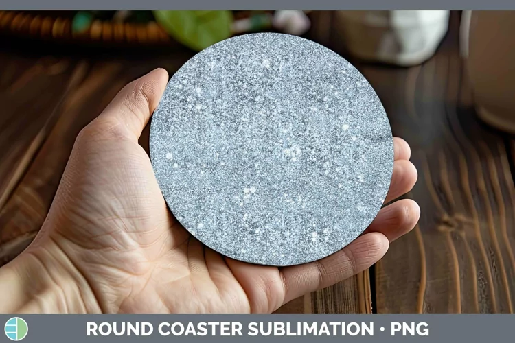 Glitter Blue Round Coaster Sublimation Coaster Designs