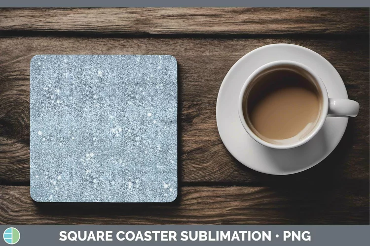 Glitter Blue Square Coaster Sublimation Coaster Designs