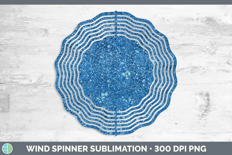 Glitter Blue Wind Spinner Sublimation Spinner Designs