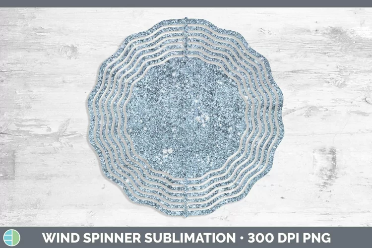 Glitter Blue Wind Spinner Sublimation Spinner Designs