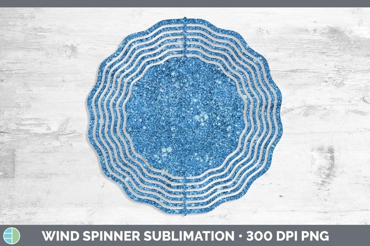 Glitter Blue Wind Spinner Sublimation Spinner Designs