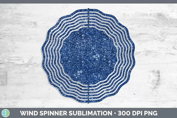 Glitter Blue Wind Spinner Sublimation Spinner Designs