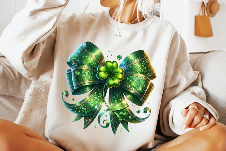 St Patricks Day Coquette Bow PNG, St Patricks Day Bow PNG