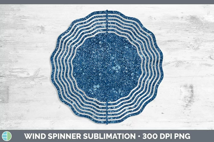 Glitter Bright Blue Wind Spinner Sublimation Spinner Designs