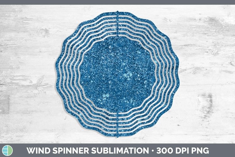 Glitter Bright Blue Wind Spinner Sublimation Spinner Designs