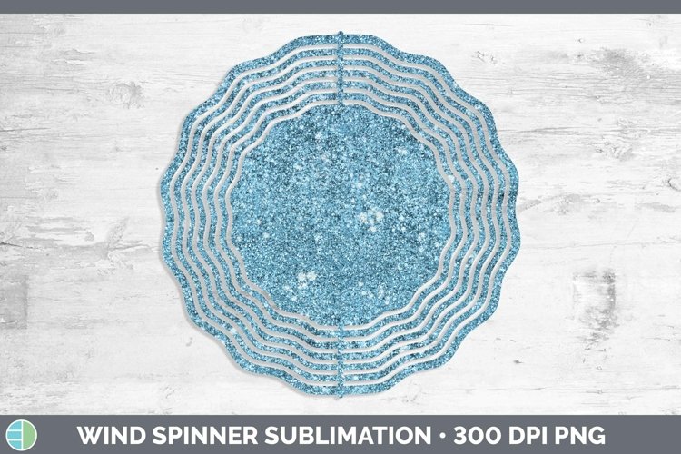 Glitter Bright Blue Wind Spinner Sublimation Spinner Designs