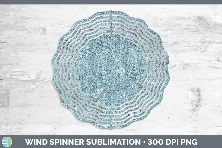 Glitter Bright Blue Wind Spinner Sublimation Spinner Designs