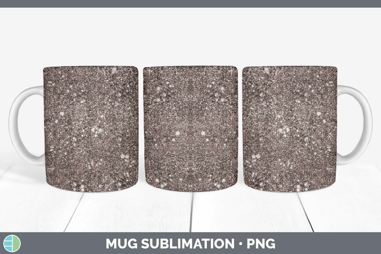 Glitter Brown Mug Wrap Sublimation Coffee Cup Designs