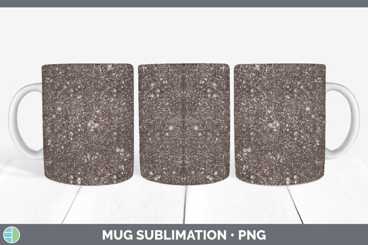 Glitter Brown Mug Wrap Sublimation Coffee Cup Designs