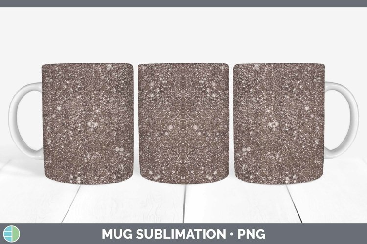 Glitter Brown Mug Wrap Sublimation Coffee Cup Designs