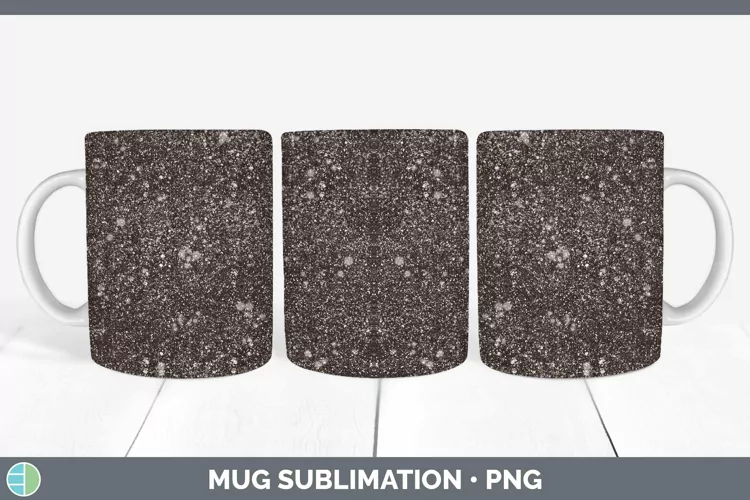 Glitter Brown Mug Wrap Sublimation Coffee Cup Designs