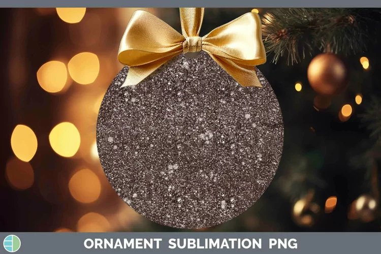 Glitter Brown Ornament Sublimation Bauble Designs