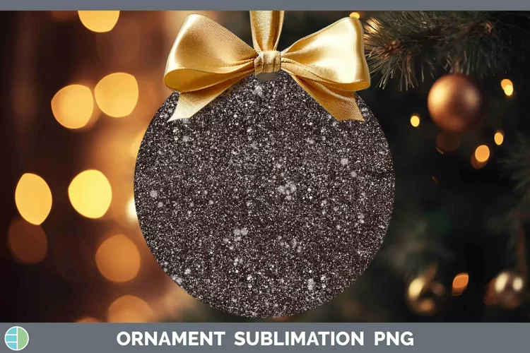 Glitter Brown Ornament Sublimation Bauble Designs