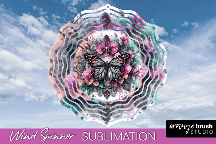 Butterfly Wind Spinner - Summer Flowers Spinner Sublimation