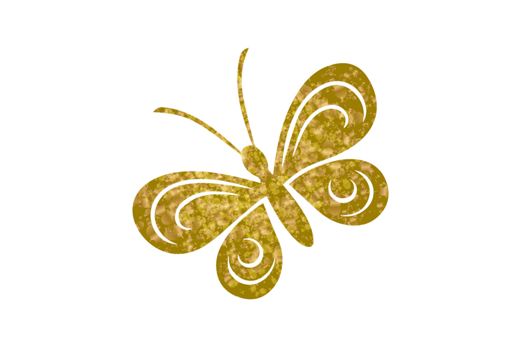 Glitter butterfly clipart ornament element isolated