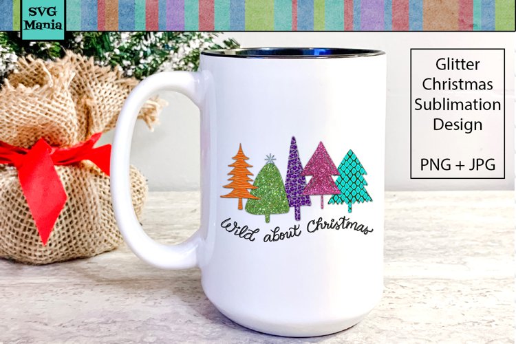 Glitter Christmas Sublimation, Christmas Tree Sublimation example image 1