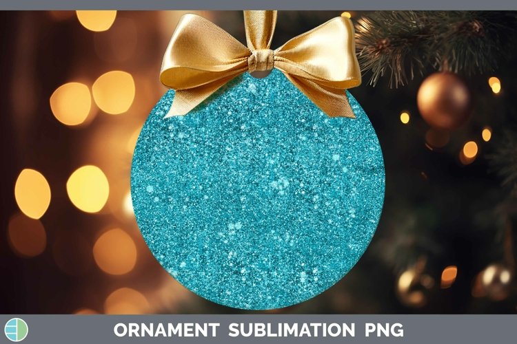 Glitter Cyan Ornament Sublimation Bauble Designs