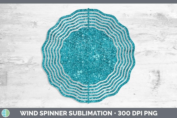 Glitter Cyan Wind Spinner Sublimation Spinner Designs