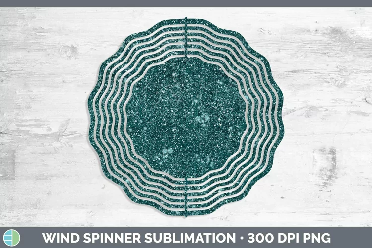 Glitter Cyan Wind Spinner Sublimation Spinner Designs