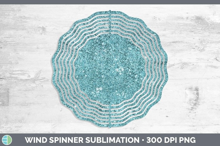 Glitter Cyan Wind Spinner Sublimation Spinner Designs