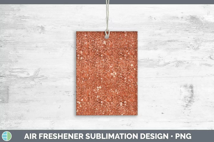 Glitter Deep Orange Air Freshener Sublimation Car Freshener