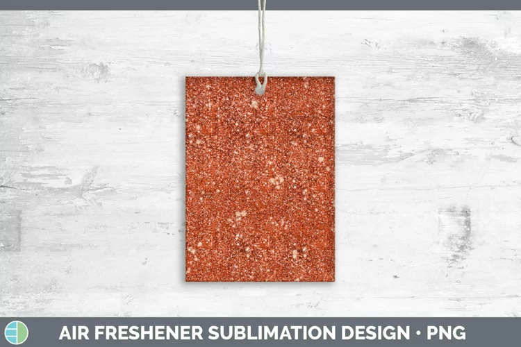 Glitter Deep Orange Air Freshener Sublimation Car Freshener