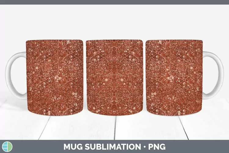 Glitter Deep Orange Mug Wrap Sublimation Coffee Cup Designs