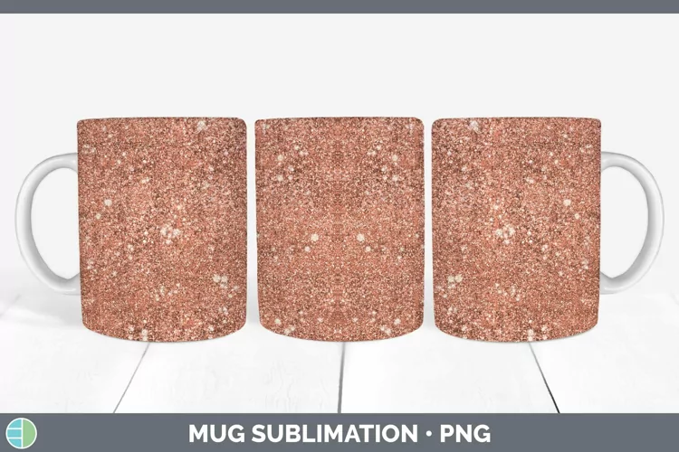 Glitter Deep Orange Mug Wrap Sublimation Coffee Cup Designs