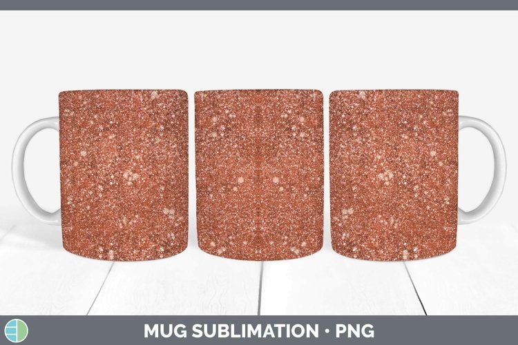 Glitter Deep Orange Mug Wrap Sublimation Coffee Cup Designs