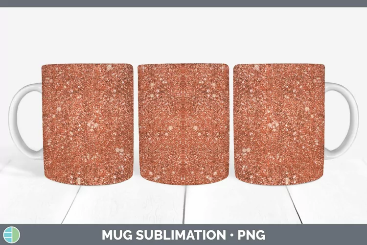 Glitter Deep Orange Mug Wrap Sublimation Coffee Cup Designs