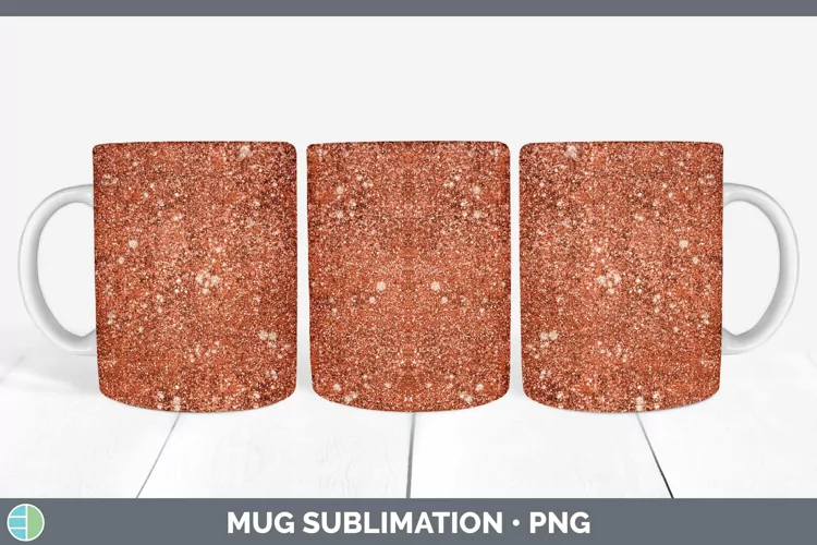 Glitter Deep Orange Mug Wrap Sublimation Coffee Cup Designs