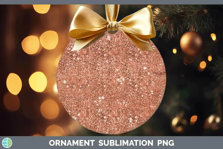 Glitter Deep Orange Ornament Sublimation Bauble Designs