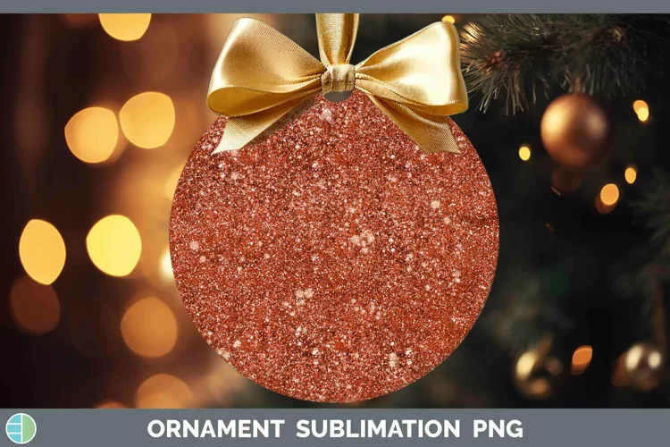 Glitter Deep Orange Ornament Sublimation Bauble Designs