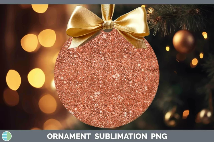 Glitter Deep Orange Ornament Sublimation Bauble Designs