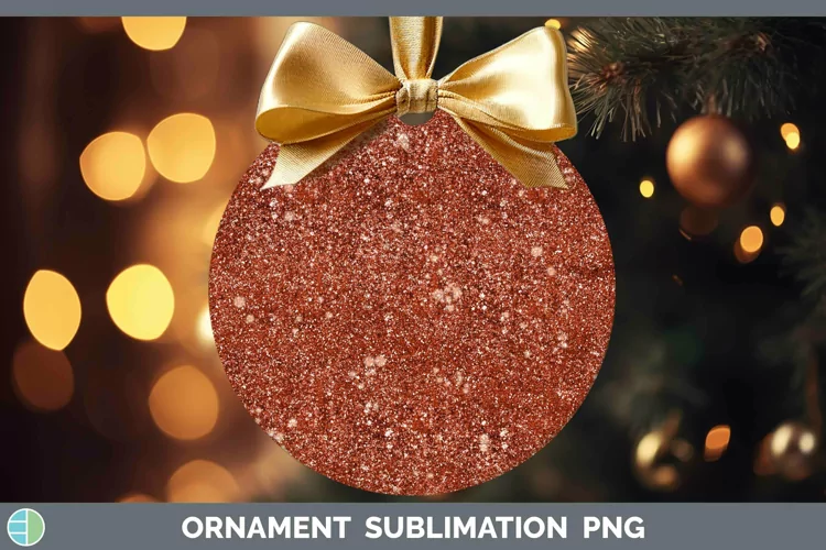 Glitter Deep Orange Ornament Sublimation Bauble Designs