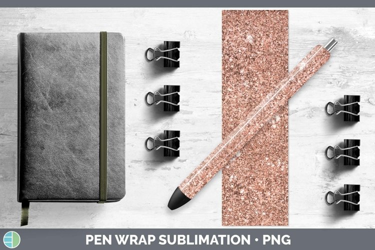 Glitter Deep Orange Pen Wrap Sublimation Epoxy Pen Designs