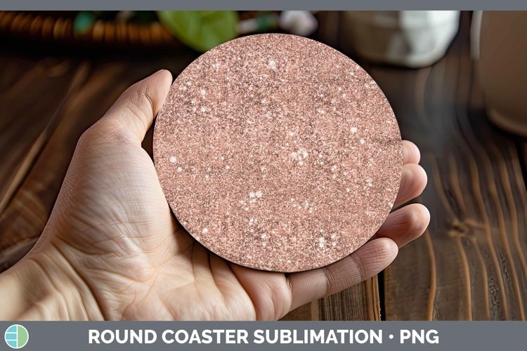 Glitter Deep Orange Round Coaster Sublimation Coaster Design